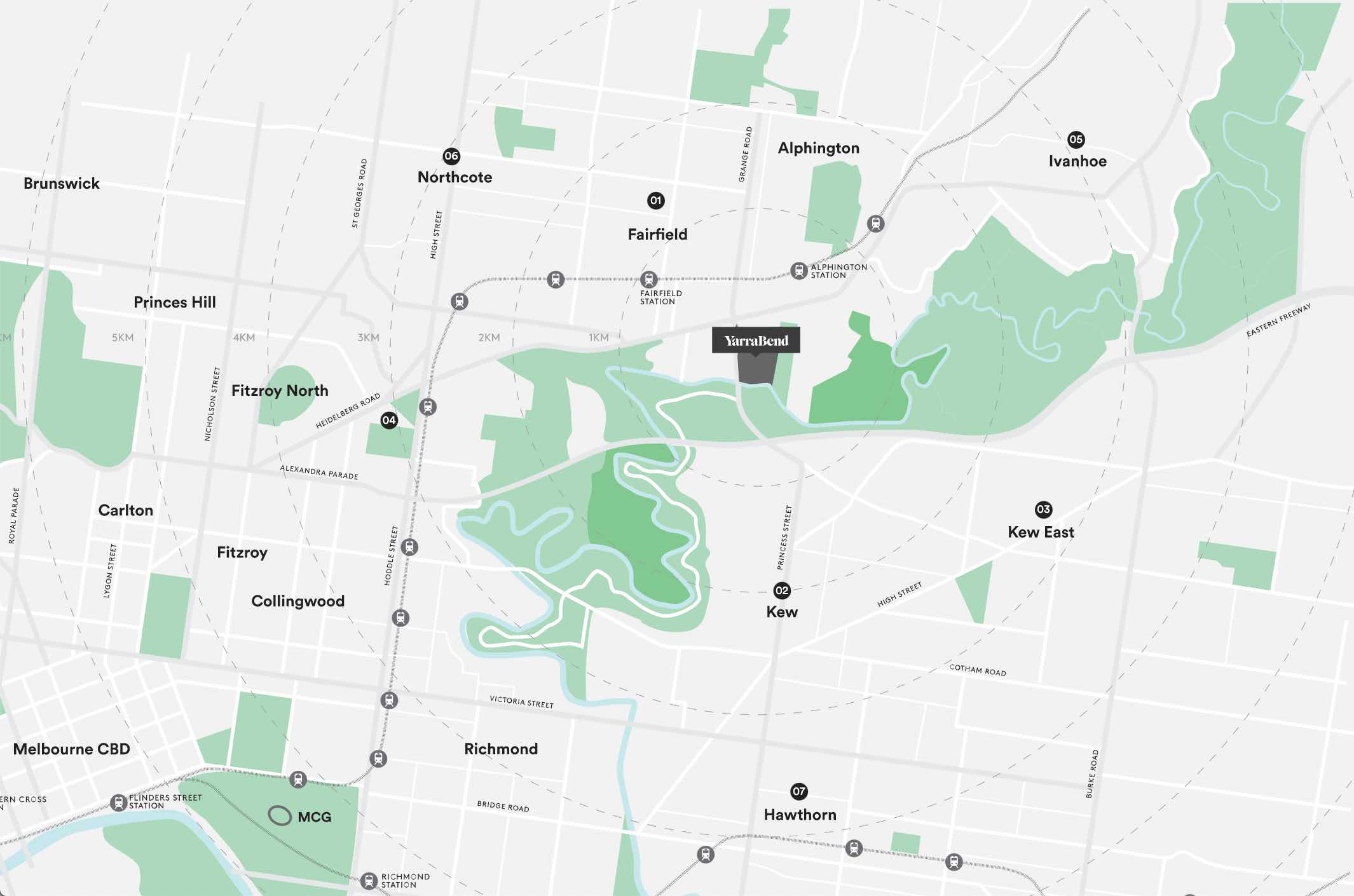 YarraBend Estate - Alphington Location map